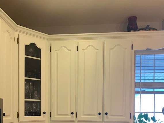 HVLP sprayed cabinet doors